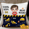 Personalized Gift For Grandson Construction Trucks Reading Books Pocket Pillow With Stuffing 28922 1