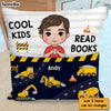 Personalized Gift For Grandson Construction Trucks Reading Books Pocket Pillow With Stuffing 28922 1