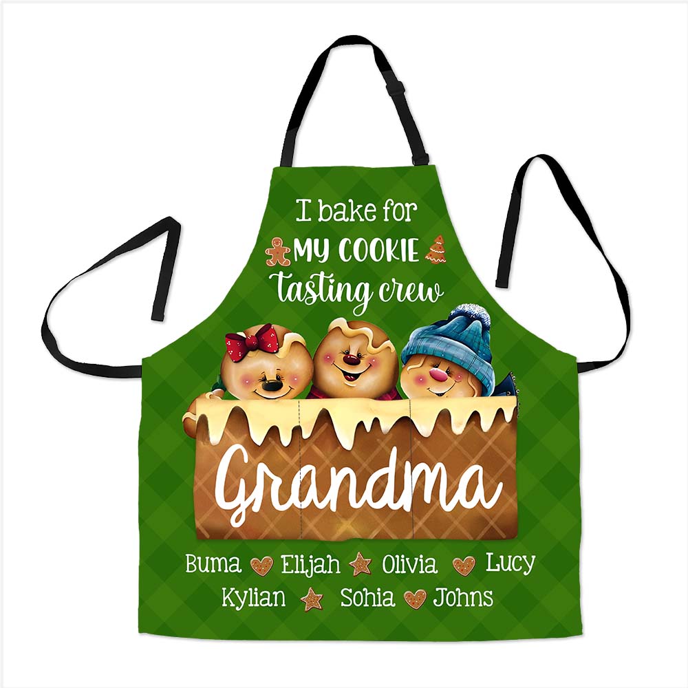 Personalized Christmas Gift For Grandma Cookie Tasting Crew Apron With Pocket 28925 Primary Mockup