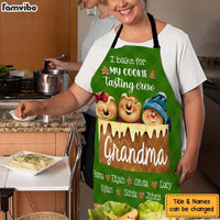 Personalized Christmas Gift For Grandma Cookie Tasting Crew Apron With Pocket 28925 thumb 1