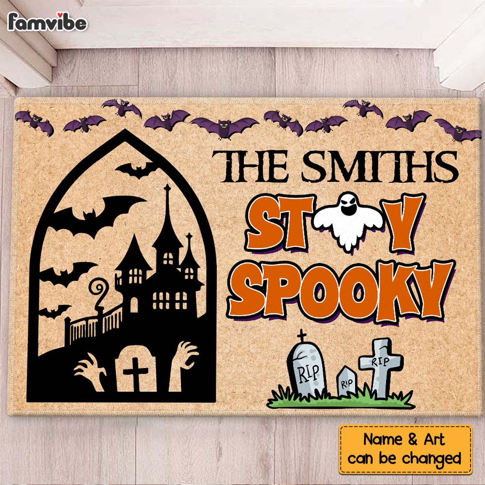 Personalized Stay Spooky Halloween Doormat 28926 Primary Mockup
