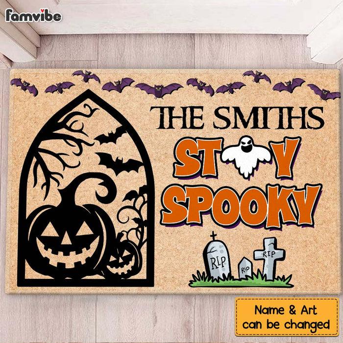 Personalized Stay Spooky Halloween Doormat 28926 1