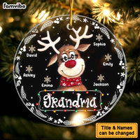 Personalized Gift For Nana Grandma Cute Reindeer Circle Ornament 28928 thumb 1