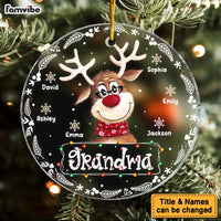 Personalized Gift For Nana Grandma Cute Reindeer Circle Ornament 28928 thumb 1