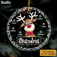 Personalized Gift For Nana Grandma Cute Reindeer Circle Ornament 28928 thumb 1