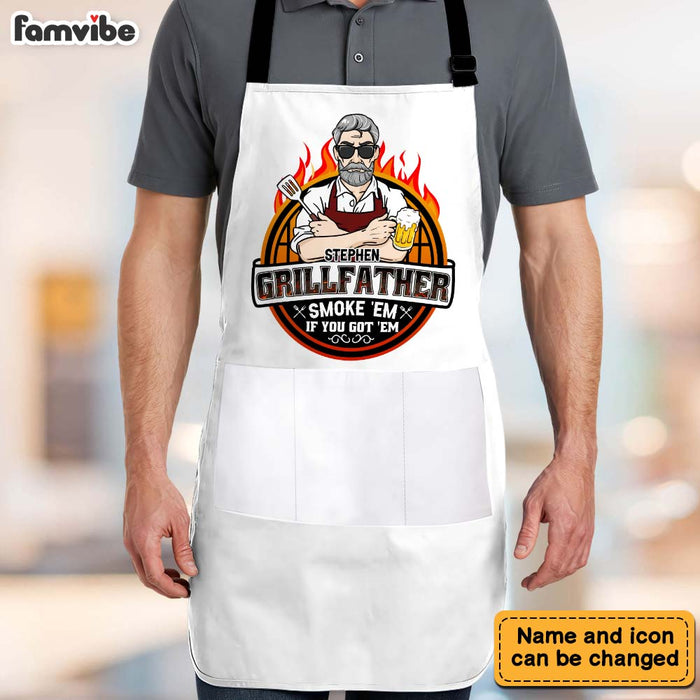 Dad Apron The Grillfather BBQ Grilling Apron For Men Smoker Grill