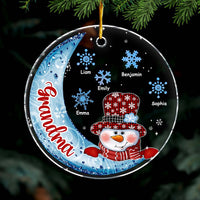Personalized Gift For Nana Grandma Snowman Circle Ornament 28932 thumb 1