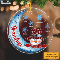 Personalized Gift For Nana Grandma Snowman Circle Ornament 28932 thumb 1