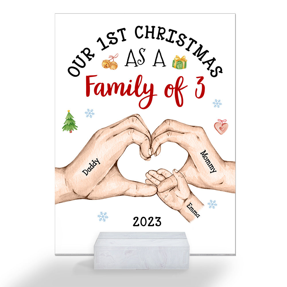 Personalized Baby's First Christmas As A Family Acrylic Plaque 28934 Primary Mockup