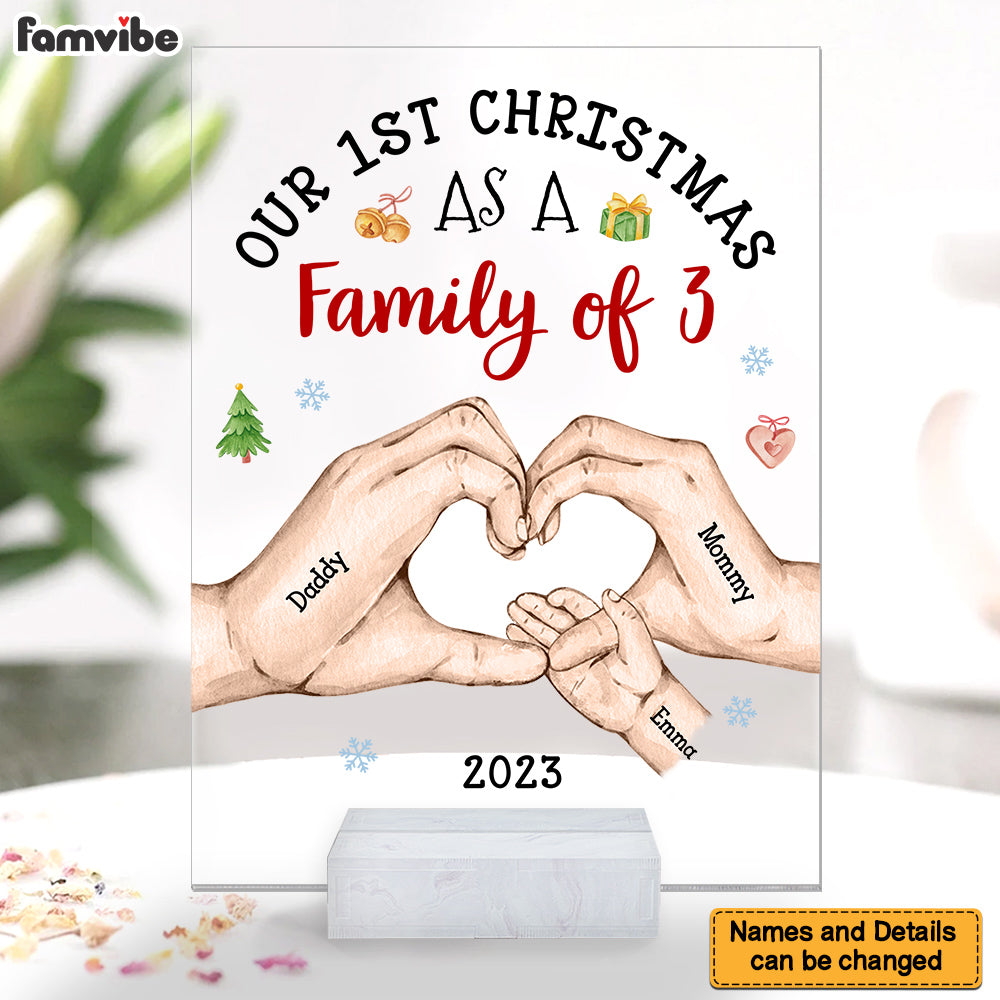 Personalized Baby's First Christmas As A Family Acrylic Plaque 28934 Primary Mockup