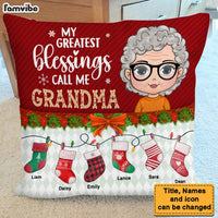 Personalized Gift For Grandma Greatest Blessings Call Me Grandma Pocket Pillow With Stuffing 28937 thumb 1