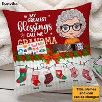 Personalized Gift For Grandma Greatest Blessings Call Me Grandma Pocket Pillow With Stuffing 28937 thumb 1