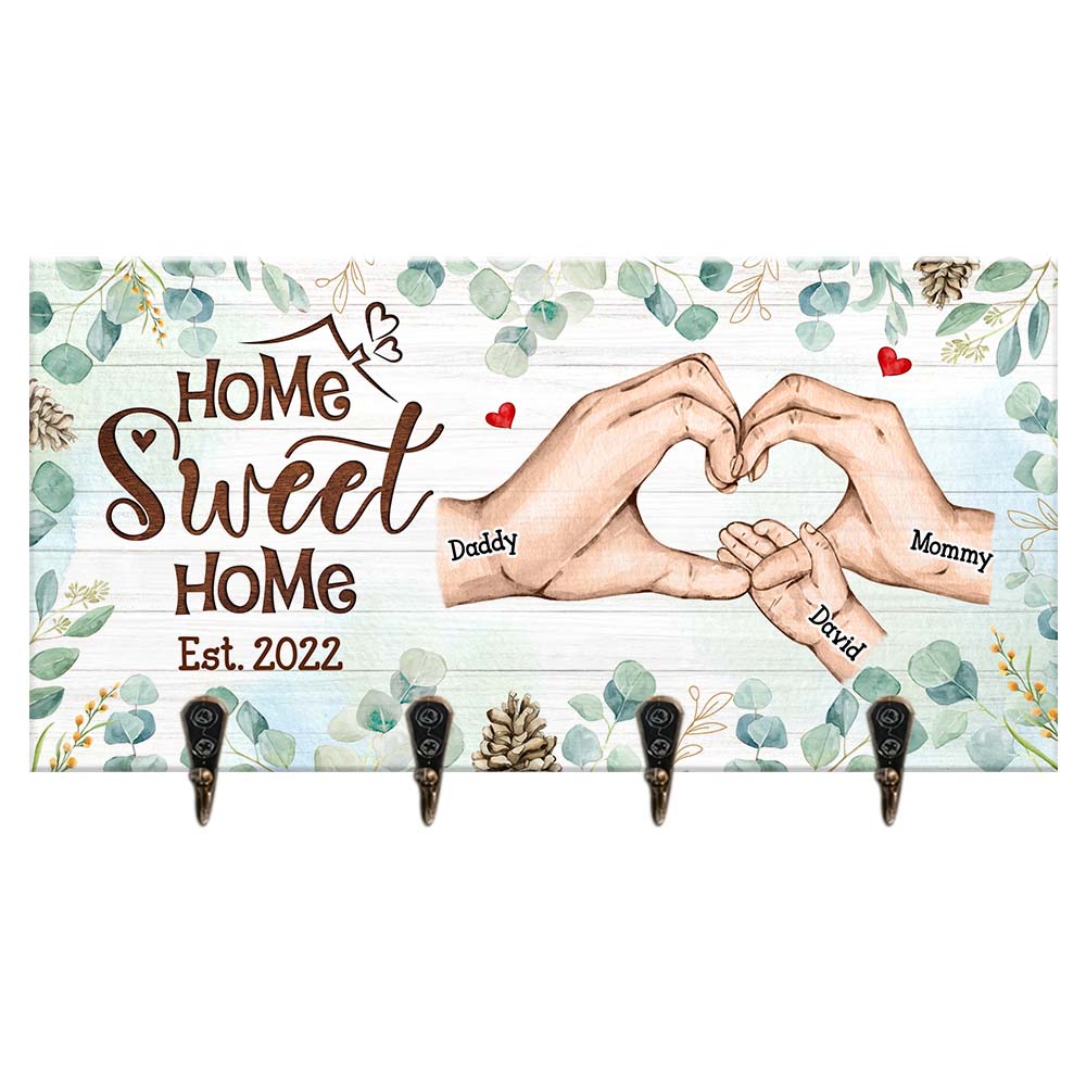 Personalized Gift For Family Home Sweet Home Key Holder 28945 Primary Mockup