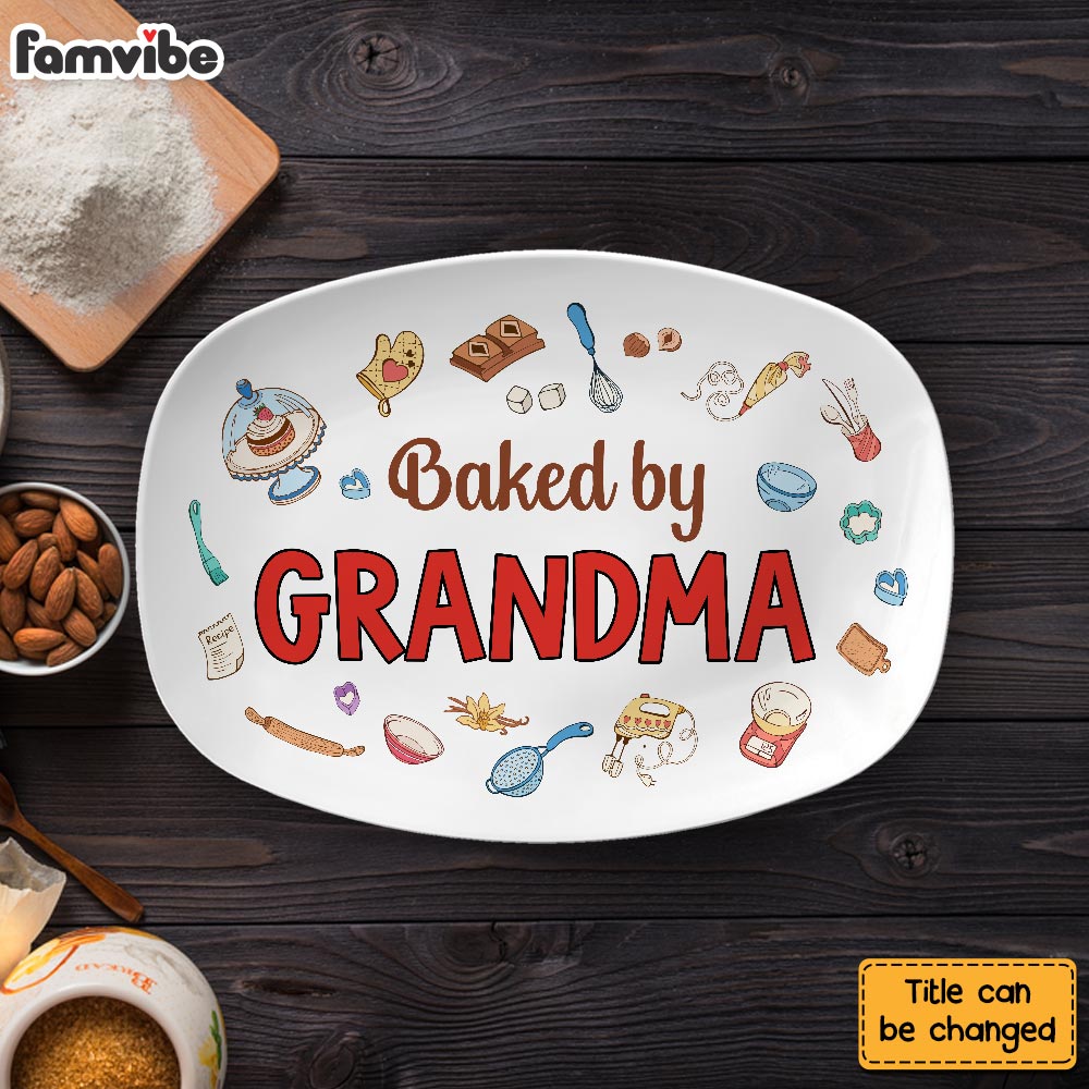 Personalized Christmas Gift For Grandma Baked By Grandma Plate 28949 Primary Mockup