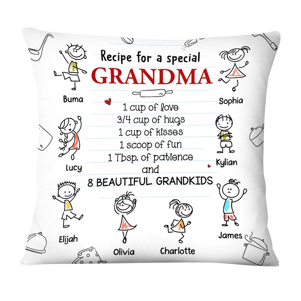 Personalized Gift Recipe For A Grandma Pillow 28951 Primary Mockup