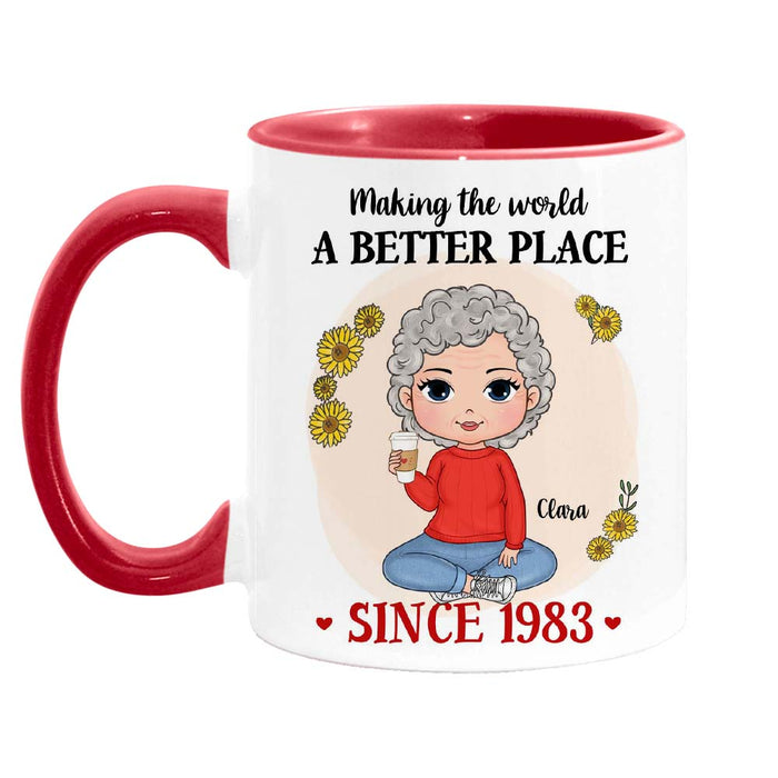 Personalized Gift For Grandma Making The World A Better Place Mug 28953 1