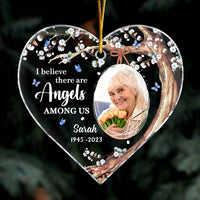 Personalized Memorial Gift Loss Of Loved One Angels Among Us Heart Ornament 28954 thumb 1