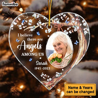 Personalized Memorial Gift Loss Of Loved One Angels Among Us Heart Ornament 28954 thumb 1