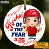 Personalized Gift For Grandson Baseball Rookie Of The Year Circle Ornament 28955 1