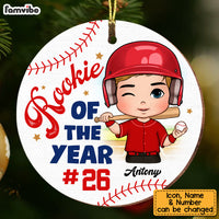 Personalized Gift For Grandson Baseball Rookie Of The Year Circle Ornament 28955 thumb 1