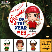 Personalized Gift For Grandson Baseball Rookie Of The Year Circle Ornament 28955 thumb 1