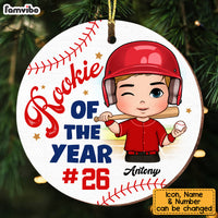 Personalized Gift For Grandson Baseball Rookie Of The Year Circle Ornament 28955 thumb 1
