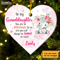 Personalized Gift For Granddaughter Precious To Us Elephant Heart Ornament 28956 thumb 1