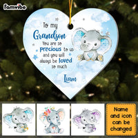 Personalized Gift For Granddaughter Precious To Us Elephant Heart Ornament 28956 thumb 1