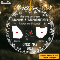 Personalized Gift For Granddaughter Love Between Knows No Distance Circle Ornament 28958 thumb 1