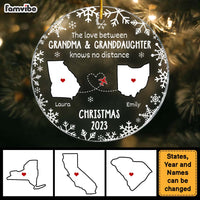 Personalized Gift For Granddaughter Love Between Knows No Distance Circle Ornament 28958 thumb 1