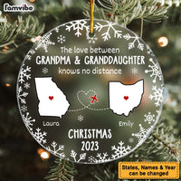 Personalized Gift For Granddaughter Love Between Knows No Distance Circle Ornament 28958 thumb 1
