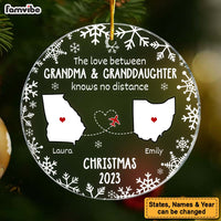 Personalized Gift For Granddaughter Love Between Knows No Distance Circle Ornament 28958 thumb 1