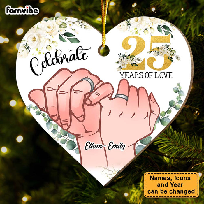 Personalized Gift For Couple Celebrate 25 Years Of Love Heart Ornament 28960 1