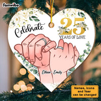 Personalized Gift For Couple Celebrate 25 Years Of Love Heart Ornament 28960 thumb 1