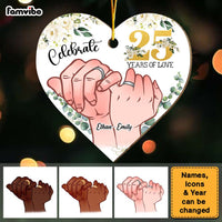 Personalized Gift For Couple Celebrate 25 Years Of Love Heart Ornament 28960 thumb 1