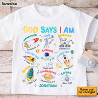 Personalized Gift For Grandson God Says I Am Space Theme Kid T Shirt 28819 28961 thumb 1