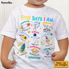 Personalized Gift For Grandson God Says I Am Space Theme Kid T Shirt 28819 28961 1