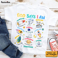 Personalized Gift For Grandson God Says I Am Space Theme Kid T Shirt 28819 28961 thumb 1