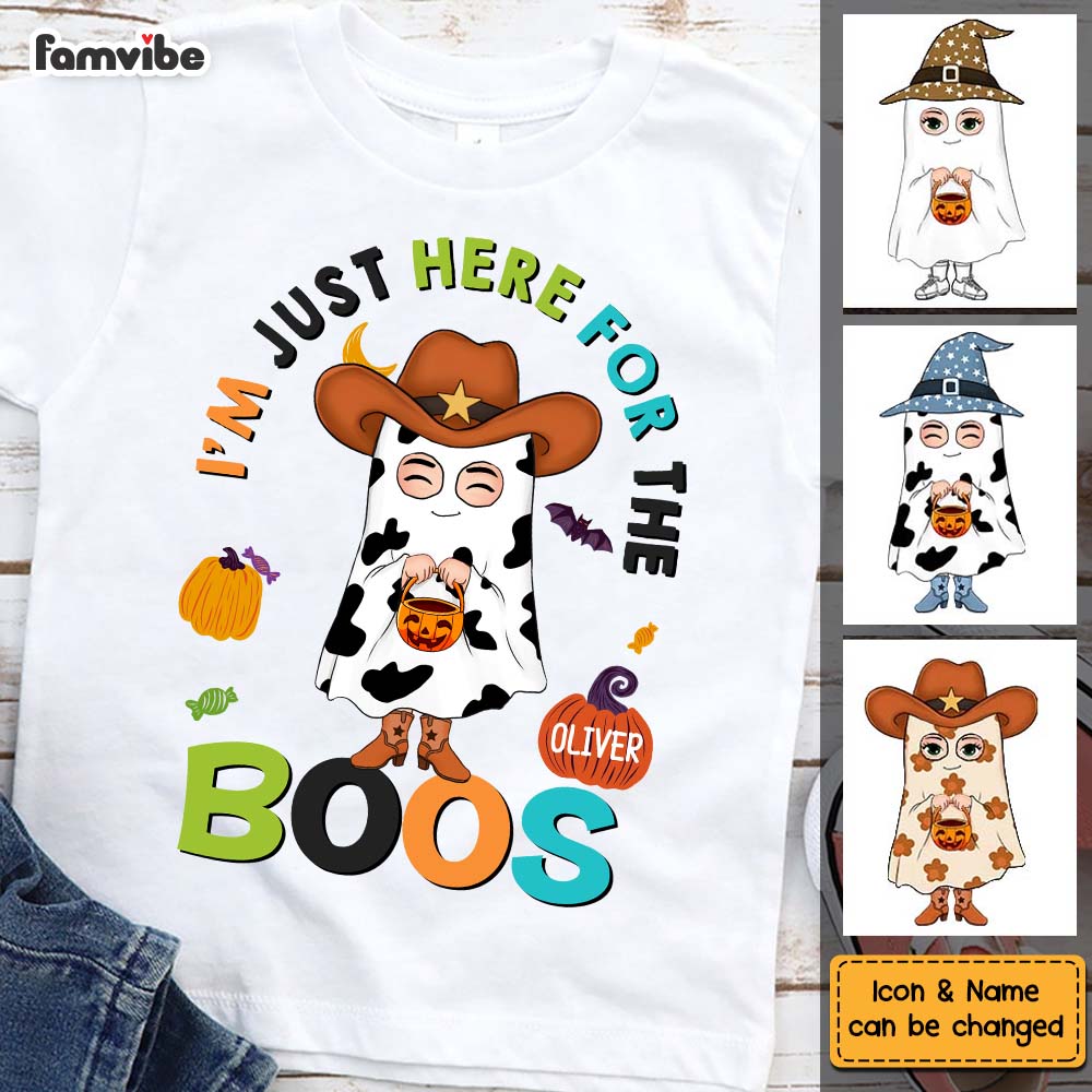 Personalized Gift For Grandson I'm Here For The Boos Halloween Kid T Shirt 28965 Mockup 2