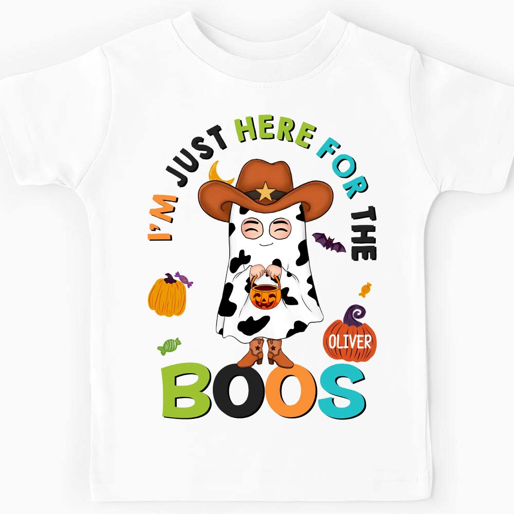 Personalized Gift For Grandson I'm Here For The Boos Halloween Kid T Shirt 28965 Mockup 2