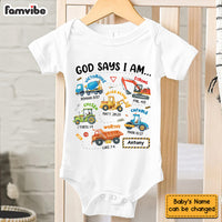 Personalized Gifts For Grandson Construction Machines I Am Baby Onesie 28968 thumb 1
