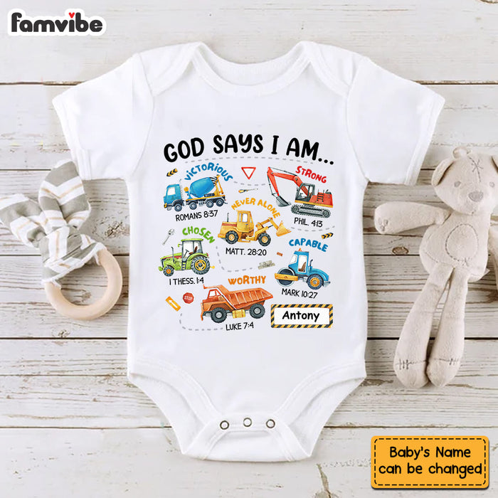 Personalized Gifts For Grandson Construction Machines I Am Baby Onesie 28968 1
