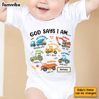 Personalized Gifts For Grandson Construction Machines I Am Baby Onesie 28968 thumb 1