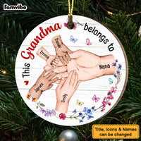 Personalized This Grandma Belongs To Circle Ornament 28971 thumb 1
