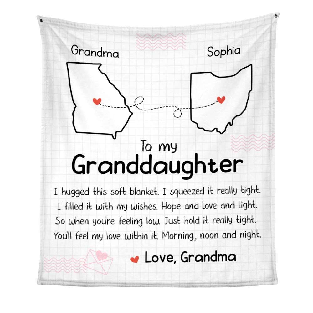 Personalized Granddaughter Long Distance Hug This Drawing Blanket 28977 Primary Mockup
