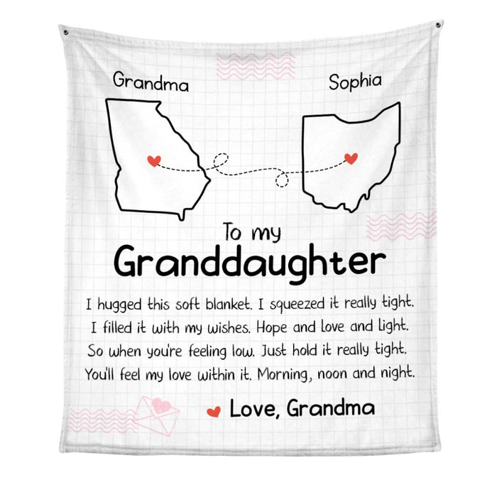 Personalized Granddaughter Long Distance Hug This Drawing Blanket 28977 1