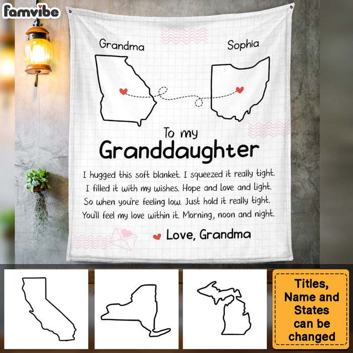 Personalized Granddaughter Long Distance Hug This Drawing Blanket 28977 1