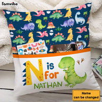 Personalized Gift For Grandson Dinosaur Alphabet Pocket Pillow With Stuffing 28982 thumb 1