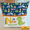 Personalized Gift For Grandson Dinosaur Alphabet Pocket Pillow With Stuffing 28982 1