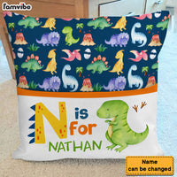 Personalized Gift For Grandson Dinosaur Alphabet Pocket Pillow With Stuffing 28982 thumb 1